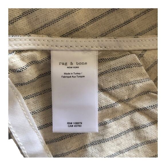 Rag & Bone NWT Zoe Natural Striped Pintuck Sleeveless Halter Top Blouse XS - Picture 10 of 13